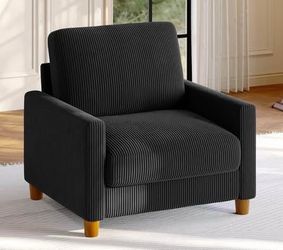 Brand New in box 35.5in Corduroy Couch Accent Chair, Black