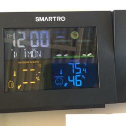 SMARTRO SC91 Projection Alarm Clock for Bedrooms with Weather Station, Wireless
