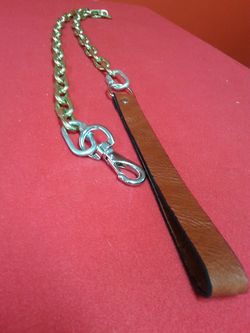 Chain Dog Leash with leather