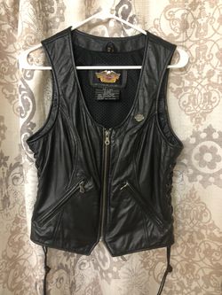 Woman’s leather Harley vest