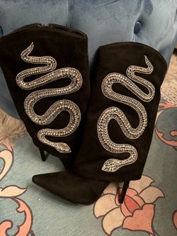 Rhinestone Snake Boots