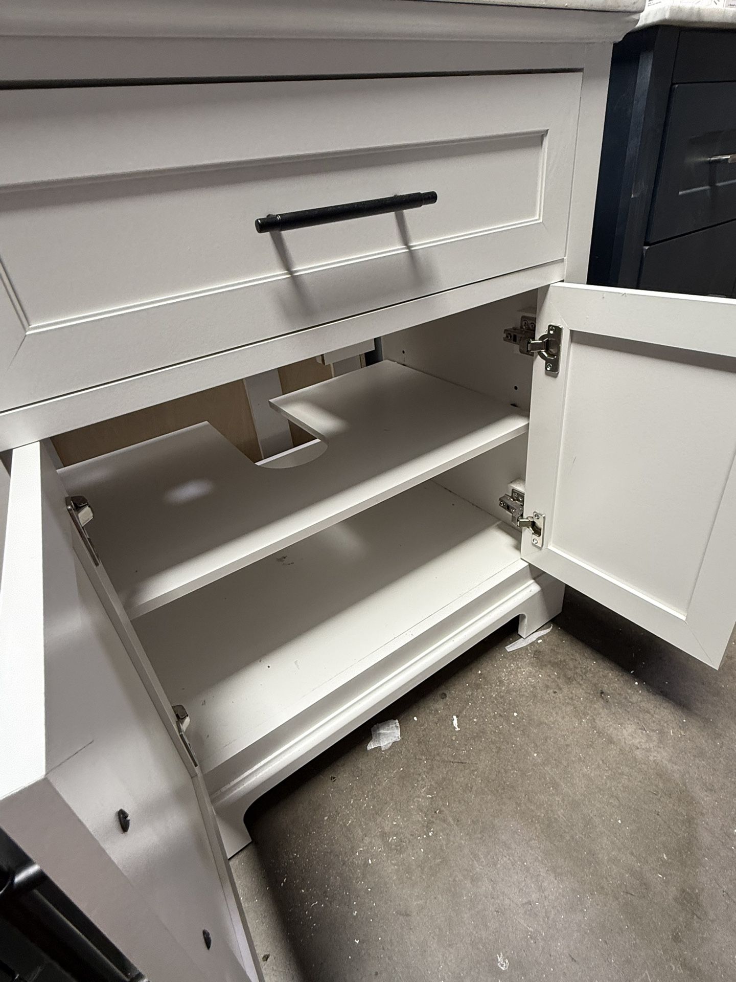 Home Decorators Collection Doveton 30 in. Single Sink White Bath Vanity with Crystal top Bathroom