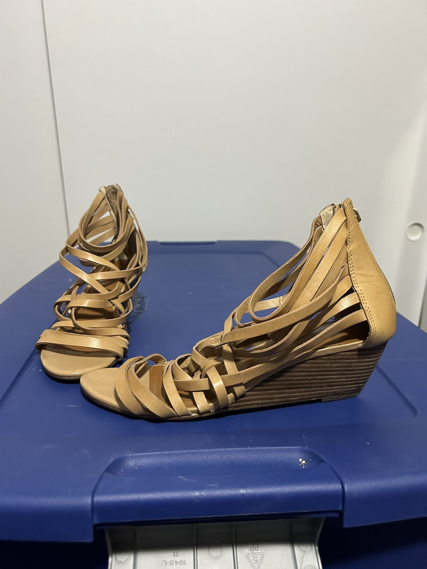 Tan Strappy Heels