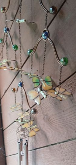 Copper & Enamel  Butterfly Windchime