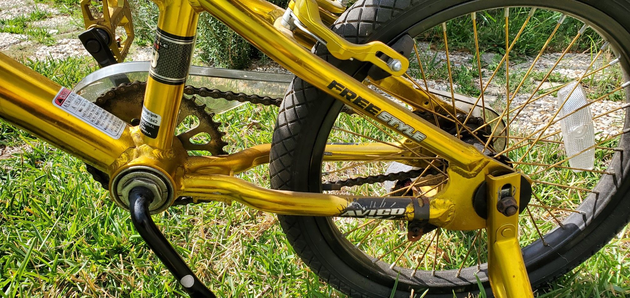 Avigo ignite boys bmx freestyle 18" gold alloy trick bike for Sale in