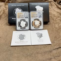   2023  S $1 Morgan & Peace NGC PF70 UC First Releases W/Original Box & COA