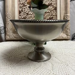 Pewter Dish On Pedestal 