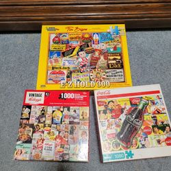 3 VINTAGE LOOK PUZZLES SEE PICTURES