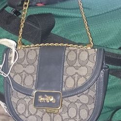 Authentic Coach Celeste Convertible Hobo - Black Smoke/Signature Canvas