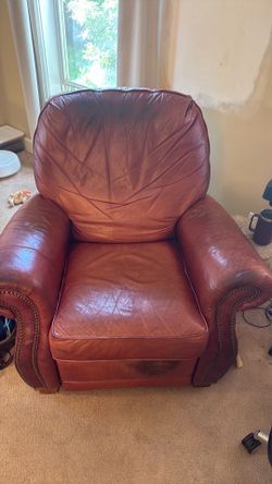 Red Leather Recliner - Very comfortable