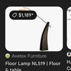 Luxury Floor Lamp Retails For Over $1k NL519 Avetex Furniture 