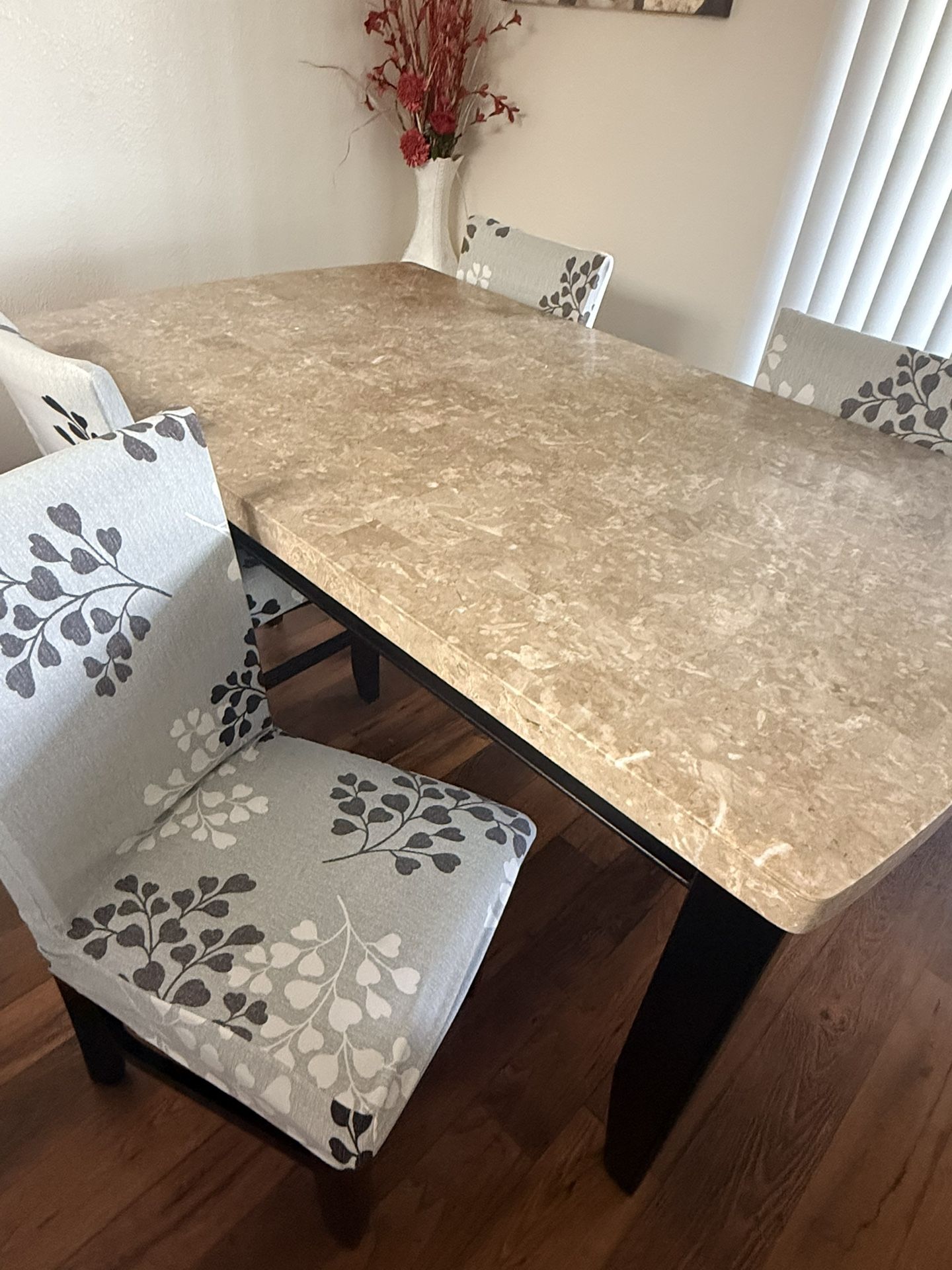 Real Marble dining table w/ four chairs