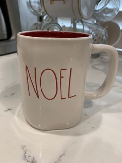 Rae Dunn Christmas NOEL White Mug Red Interior LL
