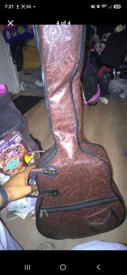 Electric Guitar Gig Bag Brown Snakeskin Print