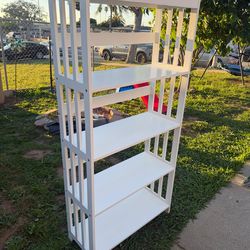 White Bookcase with 5 Shelves, Durable Construction, Modern Design, and Ample Storage Space for Home or Office Organization