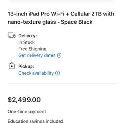Nano M4 13" Ipad Pro 2tb+5G With Keyboard