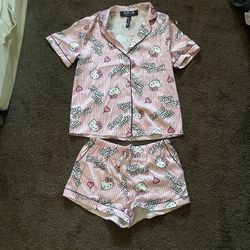 Brand New Hello Kitty Satin Pajama Set 