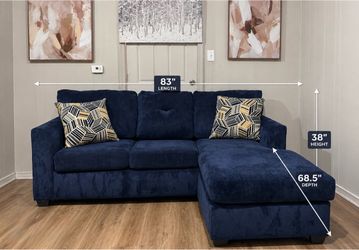 Modern Navy Blue Sectional Sofa