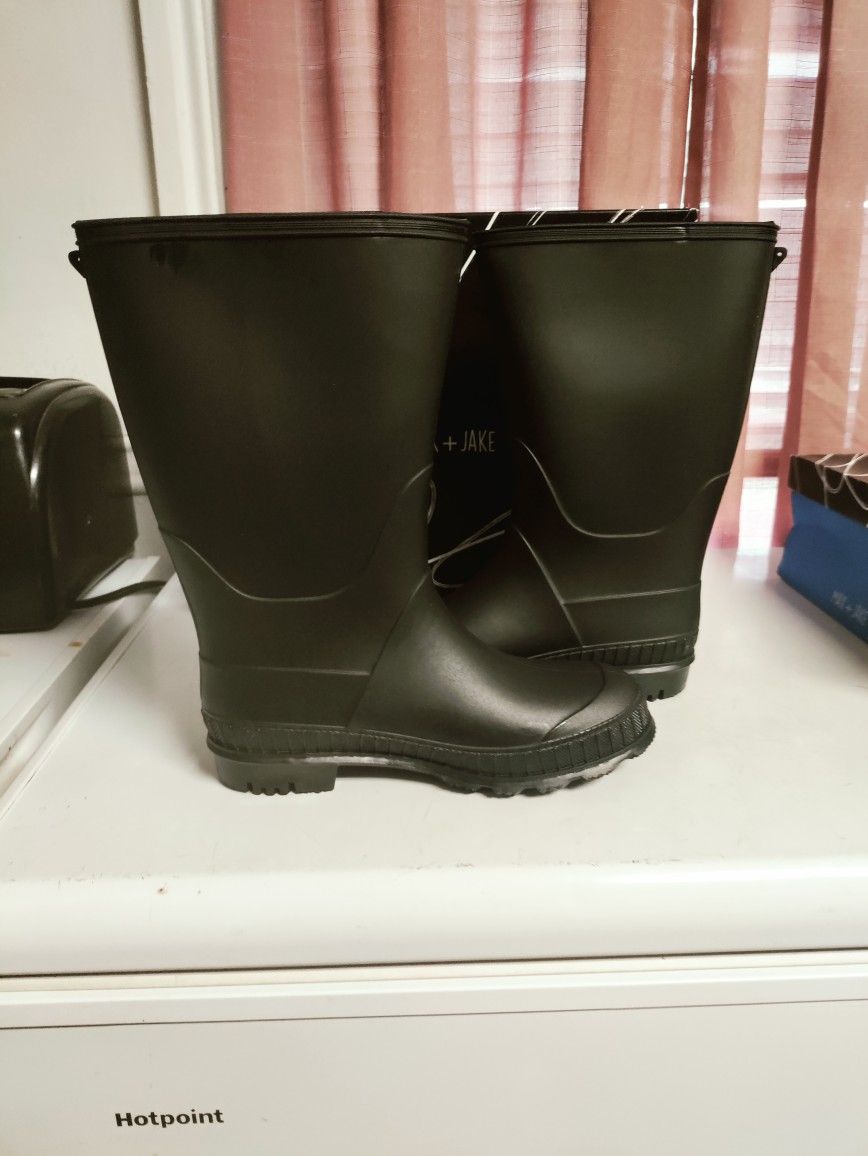 Max & Jake Black Blake Rain Boots Size Boys 5