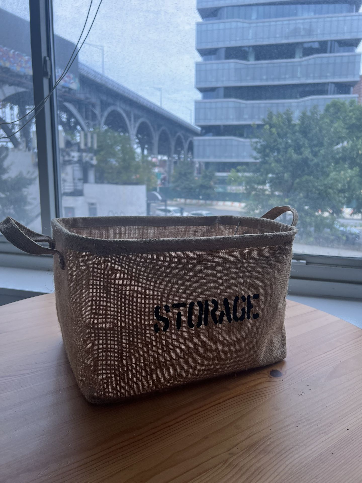Cute & Handy Storage Bin - Jute Fabric MOVING SALE ✈️