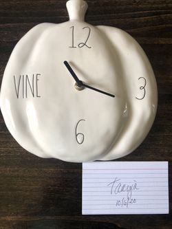 Rae Dunn Pumpkin Shaped Hanging Wall Clock - New Release 2020