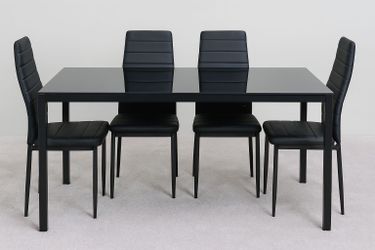 7 Pieces Modern Dining Table Set 