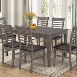 🇺🇸 NEW!! GREY OR BROWN Still In BOX Dining sets 7pc Delivery available 