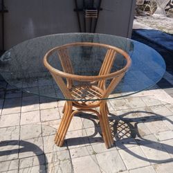 Boho Natural Rattan Dining Table 