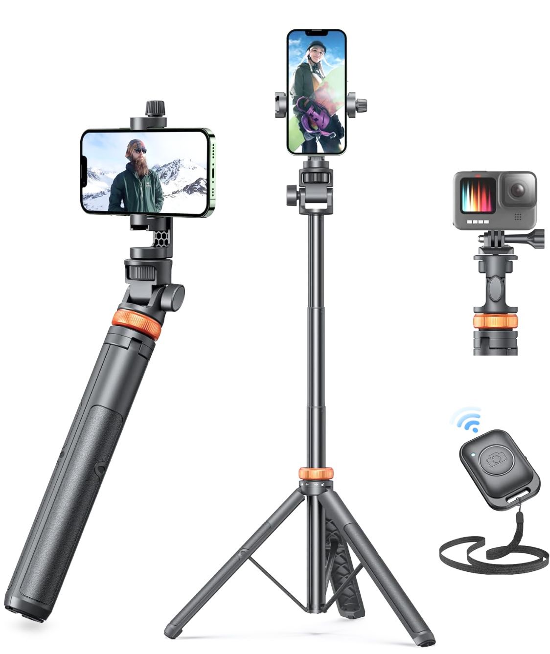 62 Inch Tripod / Selfie Stick With Remote Control 