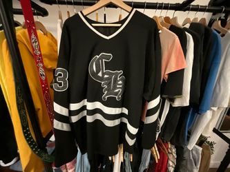 Chrome Hearts Cross Patch Hockey Jersey Gothic CH Logo Designer Streetwear Size M
