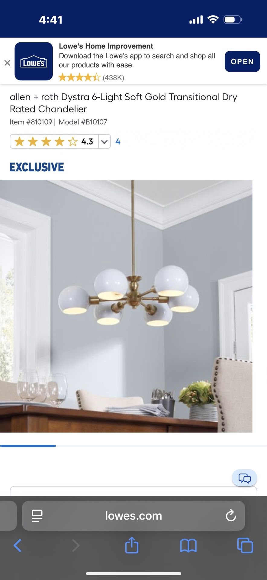 6 Bulb Chandelier