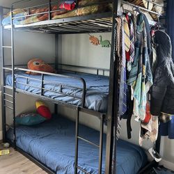 Triple Bunk Bed Frame And Mattresses 
