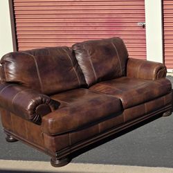 Leather Couch And Loveseat Oversized Seatinng - Very Comfortable,  Like New
