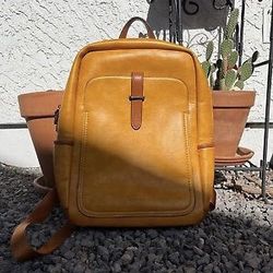 Bromen leather Backpack For Laptop