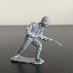 Louis Marx Soldier Army Figure Vintage 1963 Gray Infantry