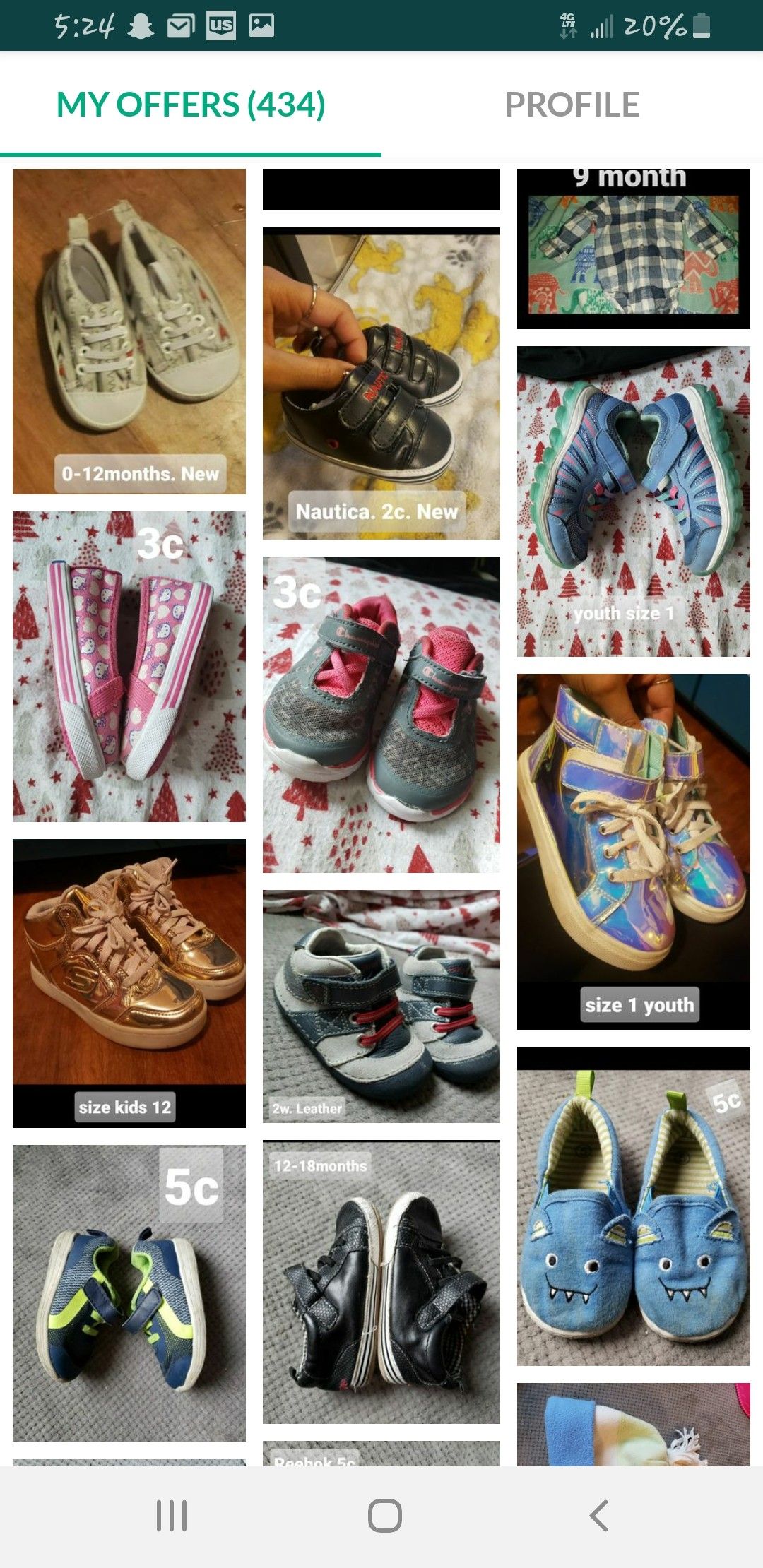 Kids and baby shoes. Variety of sizes and prices. See each post(: