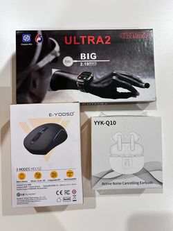 Tech must have set smart watch mouse and earbuds