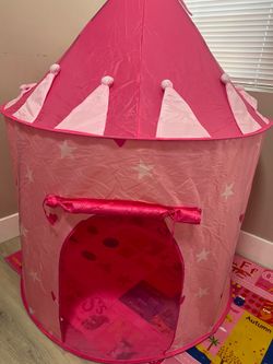 Princess girls pink play tent