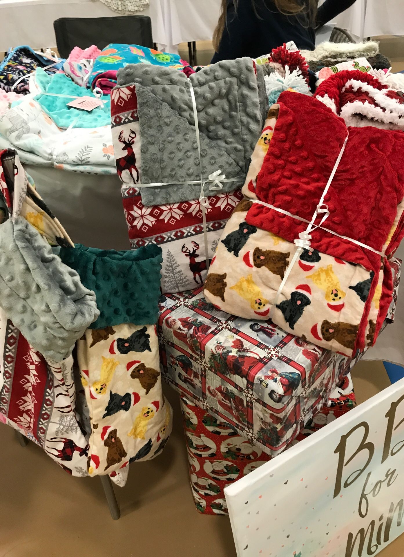 Christmas throws and matching stocking