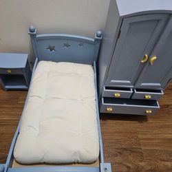 American Girl Doll Bed And Dresser Set