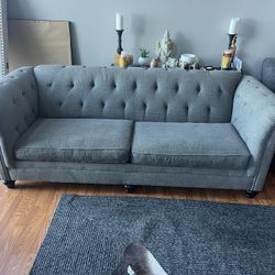 Light Grey Sofa And Bar Stool Set