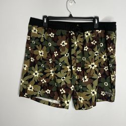 BYLT Premium Basics Board Shorts Swim Mens 36 Floral Green
