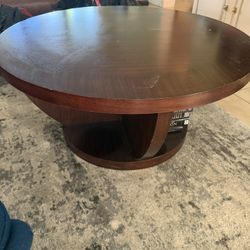 Round Wood Coffee Table 