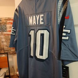 Men's XXL 2XL Drake Maye New England Patriots Rivalry Sewn Jersey NWT