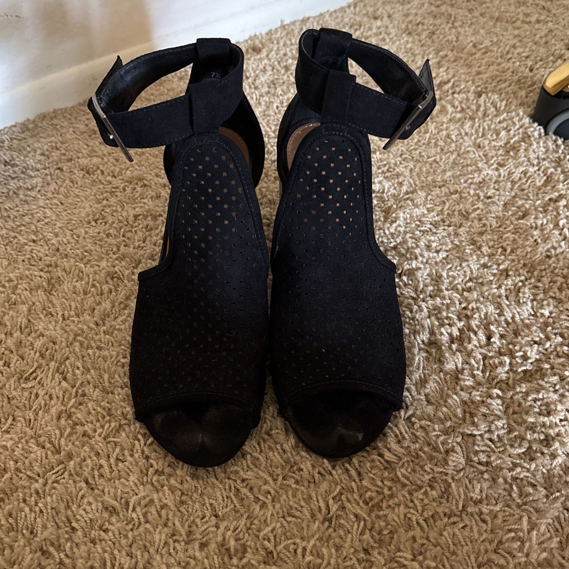 Faux Suede Heeled Sandal