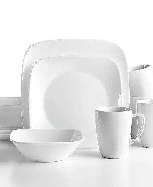 Corelle Vivid White Square 16-Piece Dinnerware Set