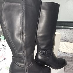 Size 7 Black Wide Calf Knee High Womens Boots 👢 