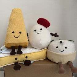 Jellycat Cheese Bundle Parmesan+ Mozzarella + Camembert +Brie Authentic NWT