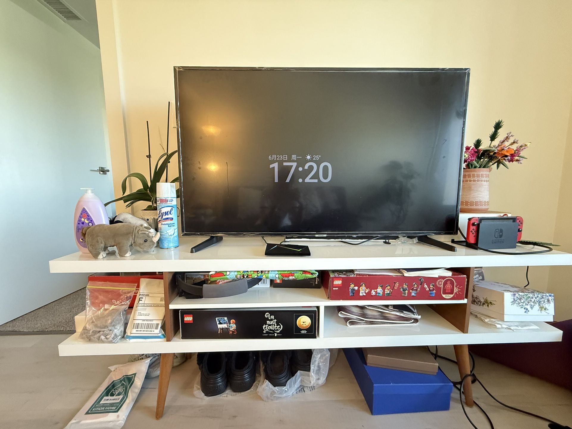 Modern White TV Stand