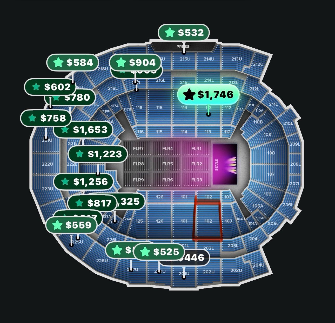 Bad Bunny Concert (6 Tickets In Section 102)